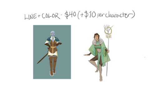 Heyo! I’m taking commissions again! All prices are in USD, taken through paypal, and if you’re inter