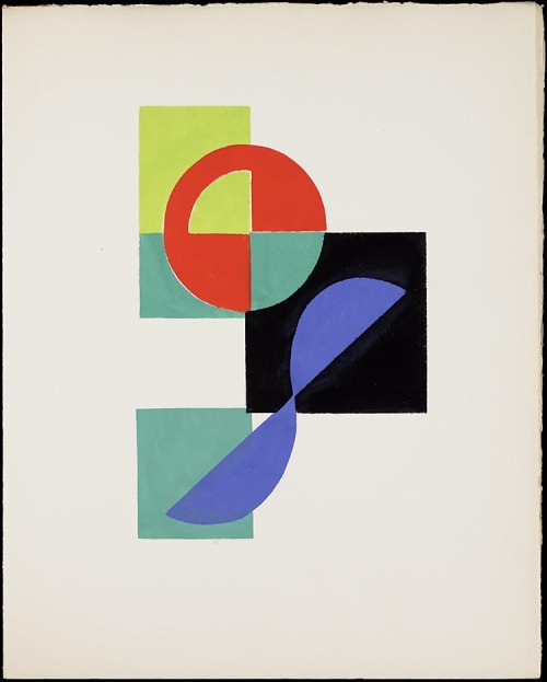 artist-sonia-delaunay: Untitled gouache (Illustration for Tristan Tzara’s “Le fruit perm