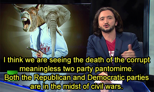 redactivist:  Redacted Tonight with Lee Camp [#99]  “We now have a system where the Republican is just a reality show corporatist and the Democrat is an Oligarch Republican. Even, self-proclaimed evilest man alive, Charles Koch, even he said he might