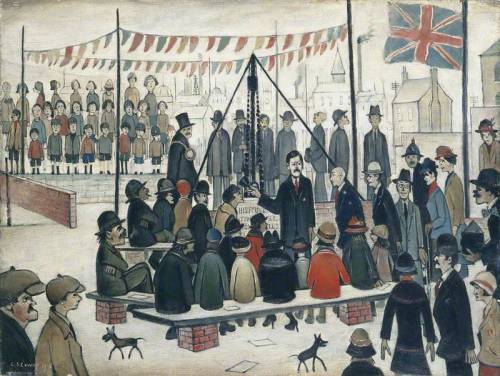 Laying a Foundation Stone, 1936, L.S. Lowry