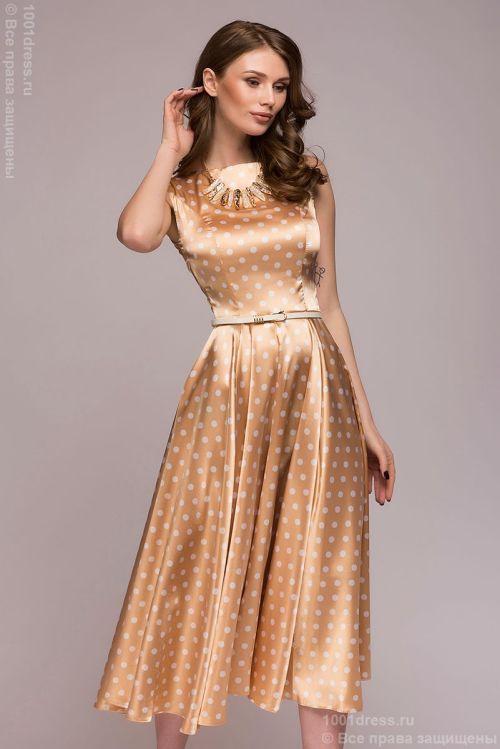 sexysilkysatin:Love this dress too. So silky with a pretty polka dot print