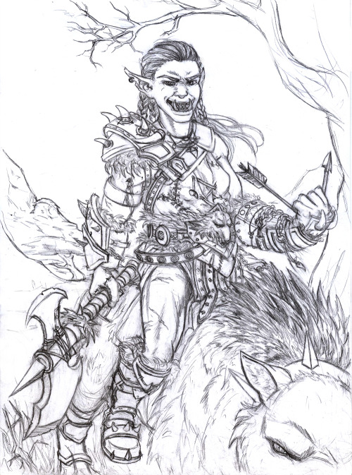 Lady orc, because the world needs more of them.Wanted to try and do something more proper in pencils