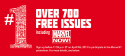 comicsalliance:  Marvel And ComiXology Try A Revised Offer For 700 Free #1s By Matt D. Wilson Last month, Marvel and ComiXology teamed up for an audacious plan to give away the first issues of 700 comics. The promotion proved too successful, and nearly