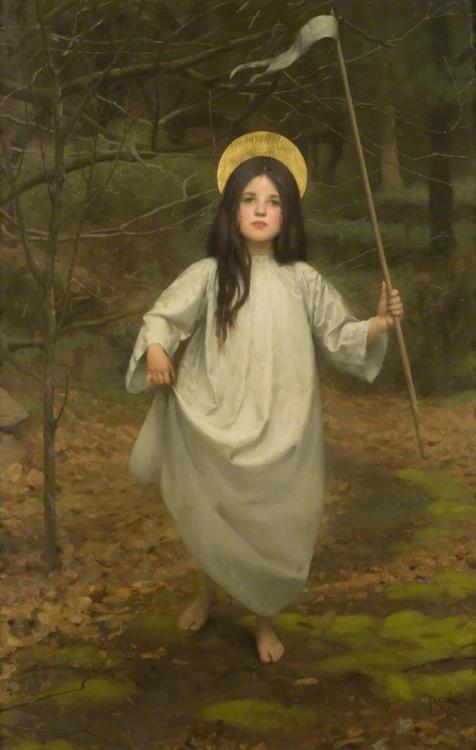 insipit:  Thomas Cooper Gotch (1854–1931, England)Gotch was an English Pre-Raphaelite painter and illustrator. He studied art in London and Antwerp before he married and studied in Paris with his wife, Caroline, a fellow artist. Returning to Britain,