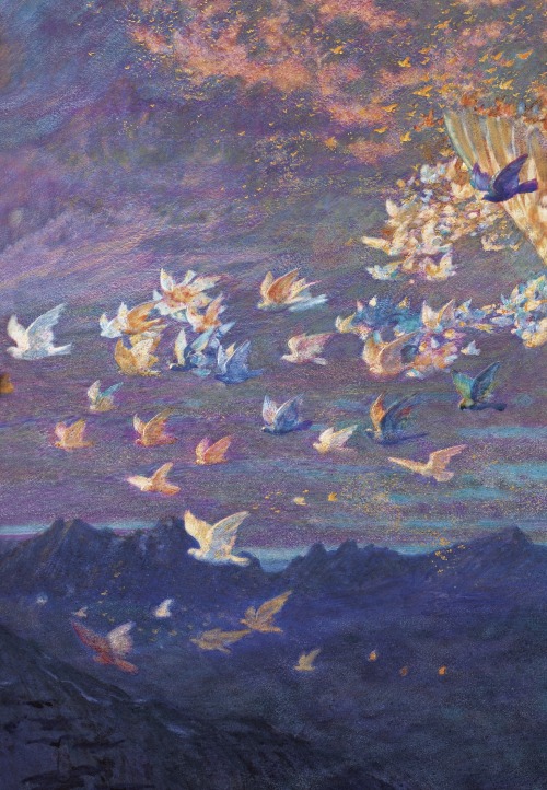 laclefdescoeurs:  Wings of the Morning (detail), Edward Robert Hughes 