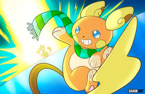 Commission of the Alolan Raichu using its Z-move! COMISSIONS OPEN!Want something like this? PM me!