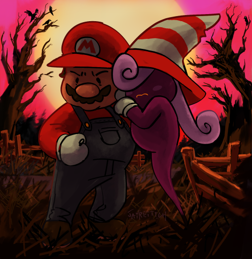 paperbooart:one of my old paper mario fanart posts has been circulating so i redrew everything on it