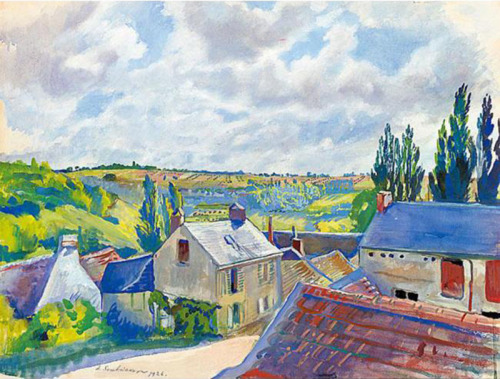 View over the rooftops. France, 1926, Zinaida Serebriakova