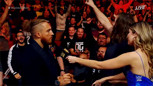 mith-gifs-wrestling: I like to think that later a delighted Matt Riddle said “Bro, your puns were hi