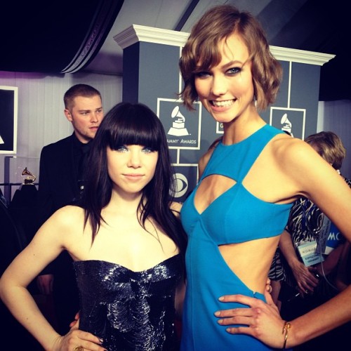 modelspersonal:  Carly Rae Jepsen and Karlie Kloss at the Grammy Awards
