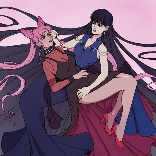 alinajames:Mistress 9 & Black Lady! Piece I did for a Sailor Moon zine