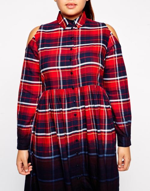 ASOS Dip Dye Check Dress