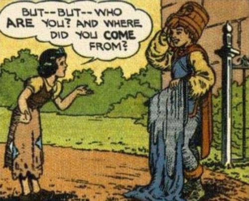 artgirllullaby:  lieutenant-sapphic:  superwolfiestar:  shelephant:   princepeterwolf:  The Original Meeting for The Prince and Snow White, from the original 1937 Snow White and the Seven Dwarfs comic strip, released weekly, beginning December 14, a week