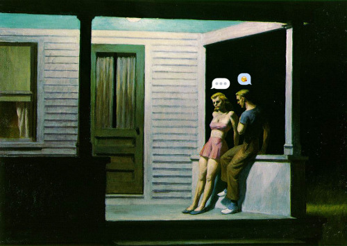 some-awesome-society:  Emoji-nation. part 2. by Nastya Ptichek. Dedicated to Edward Hopper. Check out part 1 here 