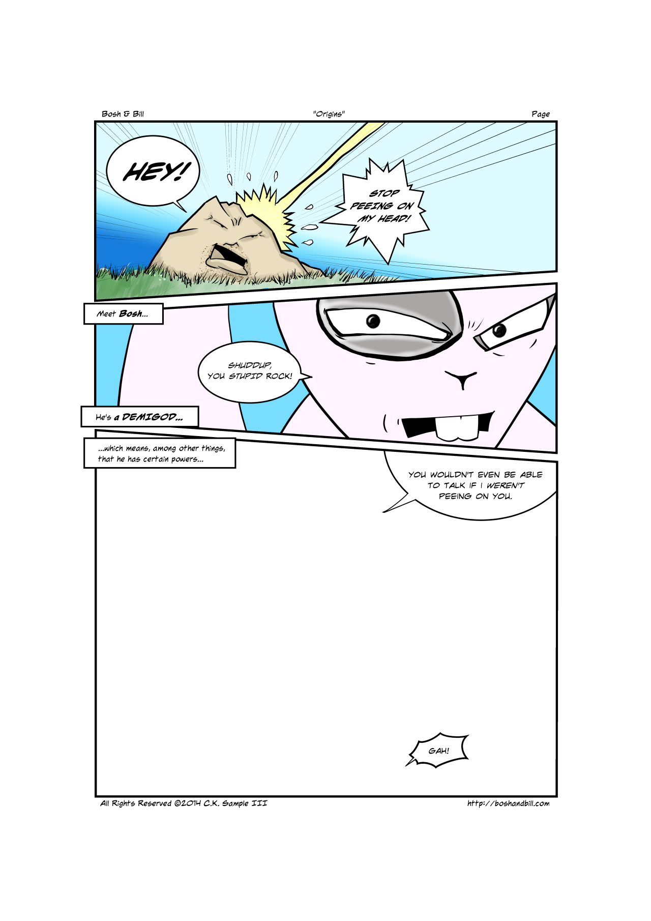 I’m rethinking Page 1 Panel 3 after some more feedback at reddit. While it was good in terms of cranking the page out, I had totally half-assed the panel and made everything very flat and blah for the sake of expediency. So I’ll be redrawing it with...