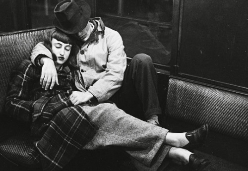 vintagegal: Stanley Kubrick, “Life and Love on the New York City Subway” (Couple Sleepin