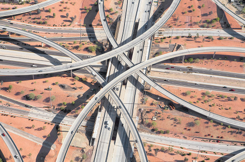 bobbycaputo:  Aerial Freeway Photos Give Engineers Their Due as Geometric Artists  For most of us, freeway interchanges are just something we use to get from one place to the next. For photographer Peter Andrew, they’re art. For several years, he’s