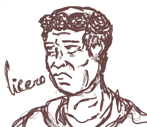 triumvirate2014: Flowercrown Cicero, for thoodleoo. Cicero is not happy about his pretty flower