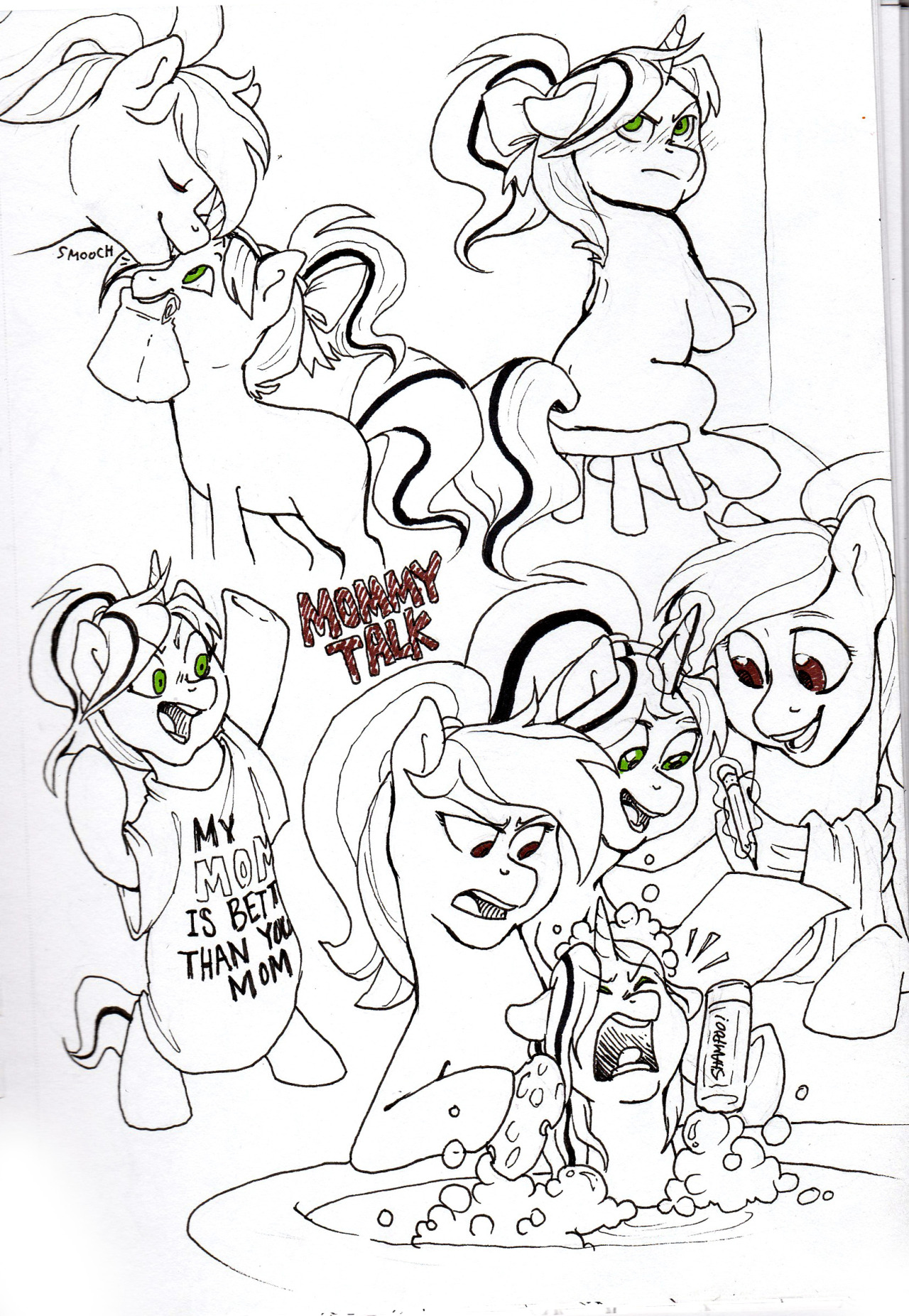 ask-wiggles:moonraven-sparrow-summerpalette:Another Sombra/Coffee parents Doodle