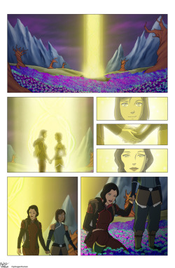 drakyx:  “SURPRISE! To celebrate the one-year anniversary of the Legend of Korra series finale, (and Korrasami becoming canon!) Drakyx and I are proud to share with you the first five pages of our comic collaboration.I  know it has been a long delay