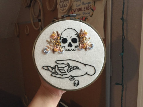 thefashionboutique:Floral Skull Embroidery //YourGothicGranny