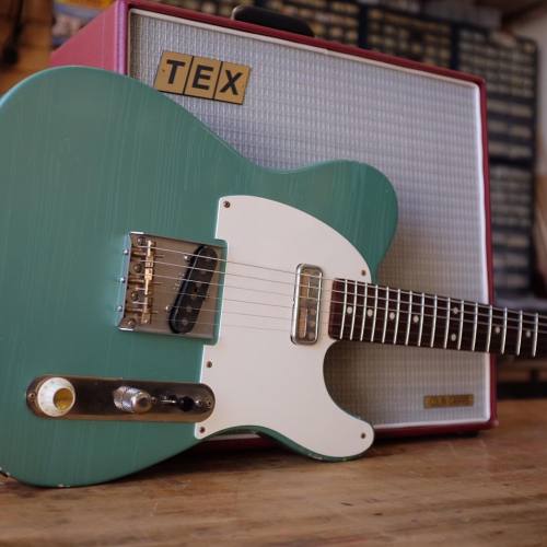 shyboyguitars: Shyboy Guitars Ice Green Metallic and a new goldfoil pickup! Available at shy