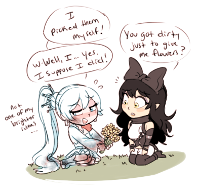 weiss doing things she would never do just for her bae = ♥