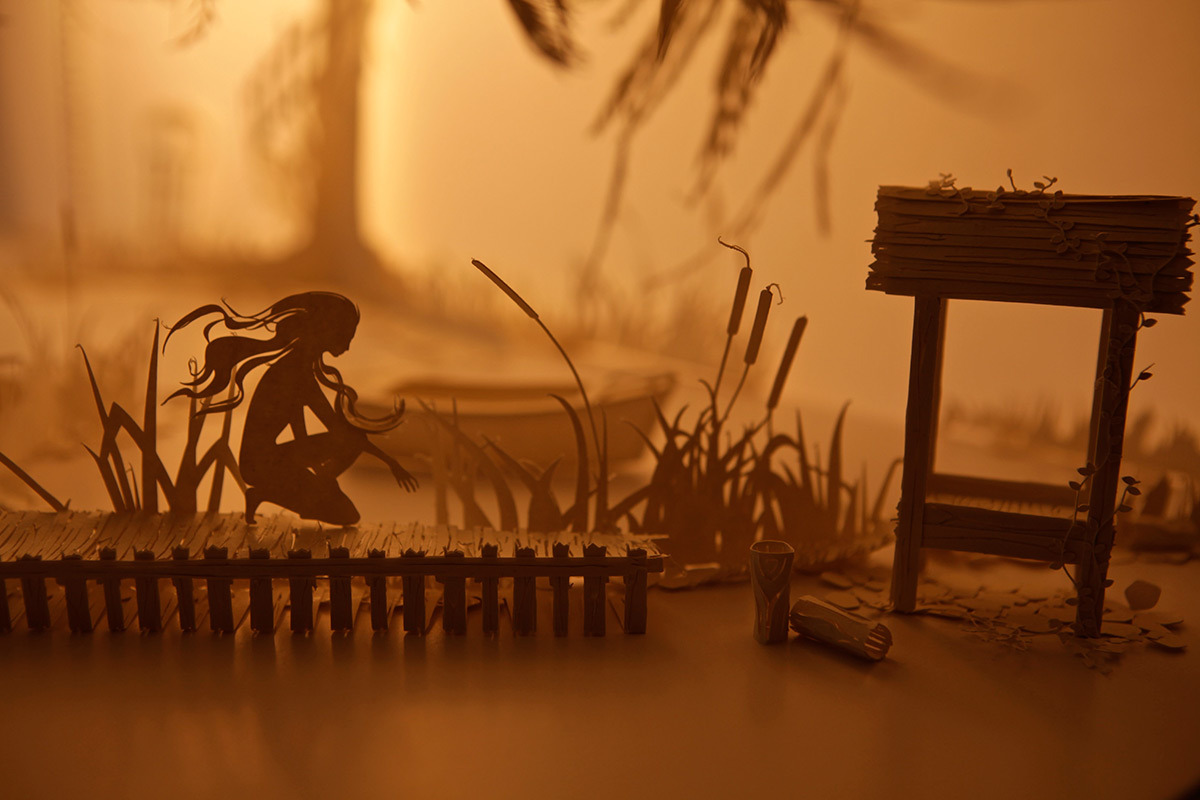 itscolossal:  Papercraft Dioramas Come to Life with Projected Animations by Davy