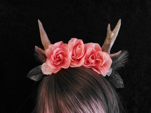  My boyfriend and I made an Etsy shop with horns and flower crowns! We'll be adding more things soon, but right now we have a few things up if you'd like to check them out. I've also added an option to ask for a custom order (you can see the button