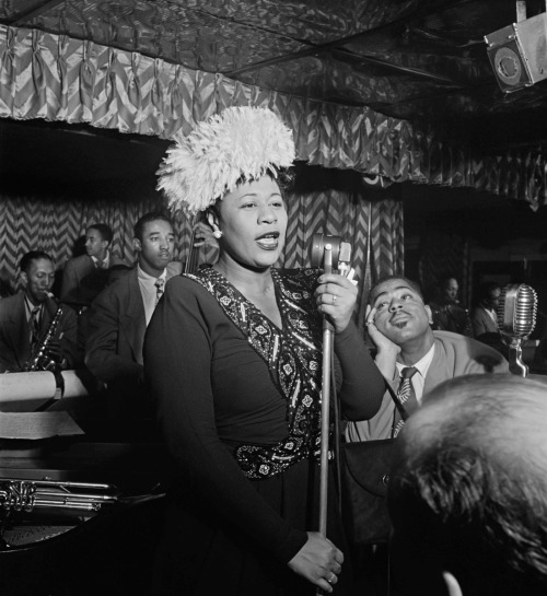 Howard Johnson, Ray Brown, Ella Fitzgerald, Dizzy Gillespie; at the Downbeat Club, New York City, 19