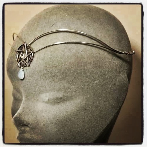 elvenstardesign:  Silver plated Pentagram circlet with a moonstone drop. Some of our designs will feature in the pilot of an upcoming show! That’s all I can say about it right now xD https://www.etsy.com/listing/177269002 