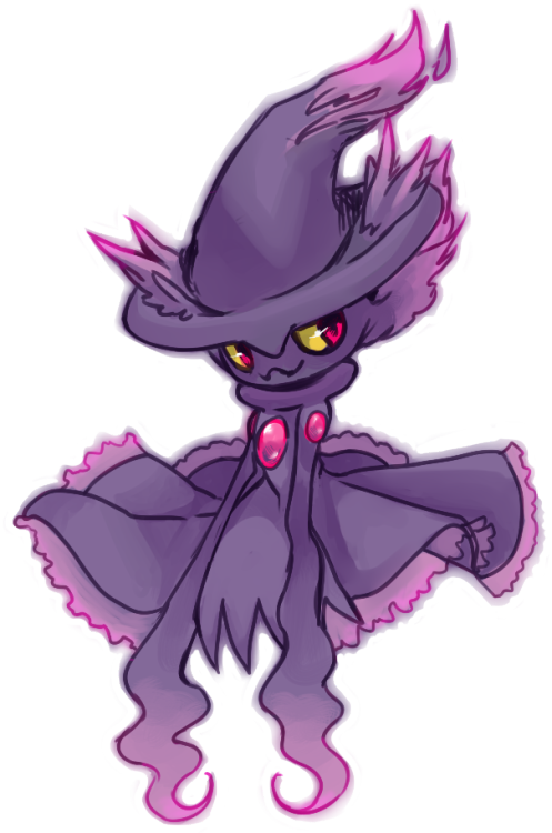 greasybeast:another transparent pokemon drawing…this time..it’s my angelmismagius is an angel. 