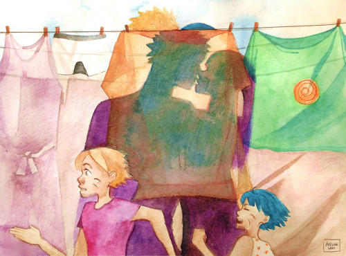 NH week. Day 19: Ghost/Family. I chose to represent this theme with a typical morning in the Su