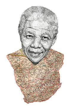 fyeahblackhippy:  uzowuru:  uzowuru:  Nelson Mandela Pen portrait with map of South Africa FacebookBlogWebsite  :(  Ammmmazing