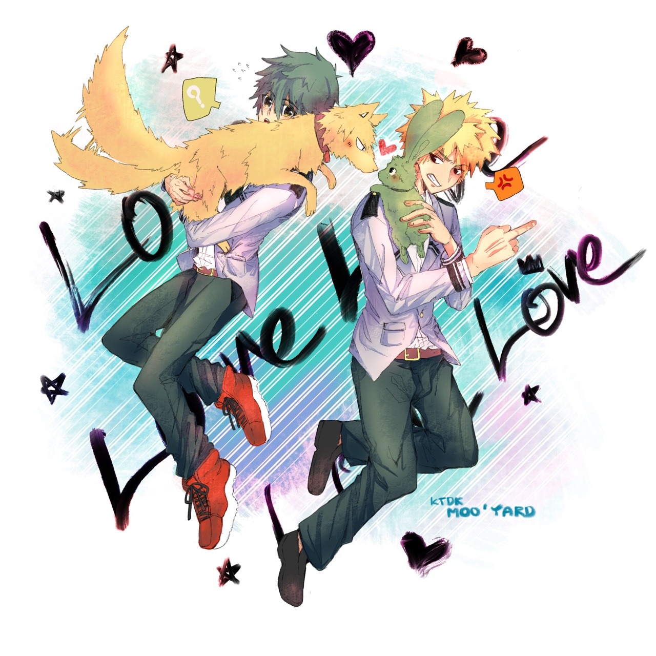 mooyard:Done!! Love me love my pet! When these precious boys decided to have pets,
