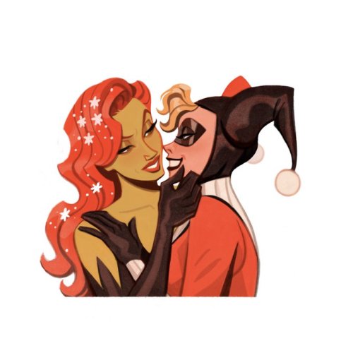 zofisroadtovillainy: Poison Ivy with Harley Quinn and Two-Face by Stephanie Pepper!  I can’t stop lo