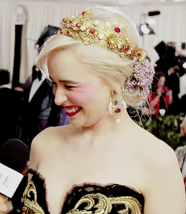 Emilia Clarke Being Interviewed At The Met Gala, 2018