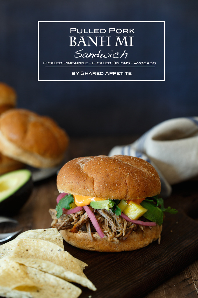 Pulled Pork Banh Mi Sandwich with Pickled Pineapple and Avocado