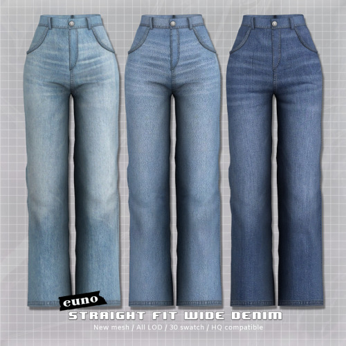 eunosims: straight fit wide denimDownload (Early Access) May 31 