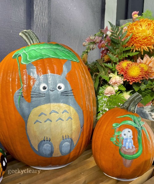 Painted Totoro On A Pumpkin My Elaborate Halloween Pumpkin Painting Obsession Continues