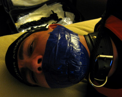 bondagejock:  Gagged and restrained in football. 