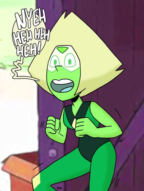 eyzmaster:  Steven Universe - Peridot 90 by theEyZmaster  Nyeh Heh Heh Heh Heh Heh Heh!!I got inspired by a shot from one of the new episodes.     *bonetrousle starts playing* X3