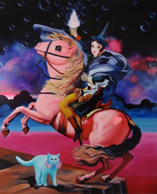 Cats, indians, and cotton candy in the paintings of Super Future Kid