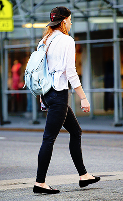 ladiessource:Sophie Turner walking on Madison Avenue in New York City.
