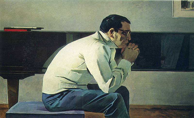 Tahir Salahov - Portrait of the composer Kar Karaev, 1960.