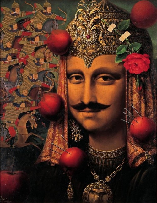 jareckiworld:Ali Akbar Sadeghi — In Moustache  (oil on canvas, 1993) 