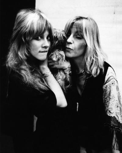 Stevie Nicks and dogs backstage during the Rumours tour: a series.