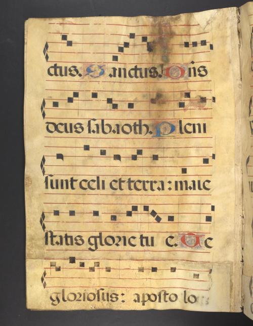 Ms. Oversize 33 is a gathering from a choir psalter written in 16th century Spain. This section is t