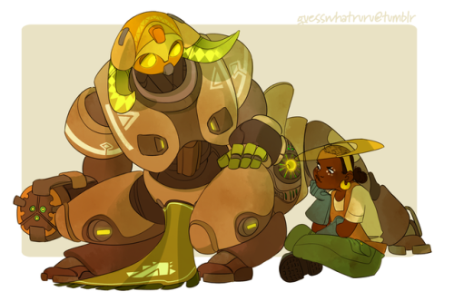 guesswhatruru:patrons chose Efi and Orisa for this month and I was so happy to draw them in present 