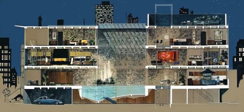 talesfromweirdland:“The Playboy House: Posh Plans for Exciting Urban Living”. From PLAYBOY magazine,